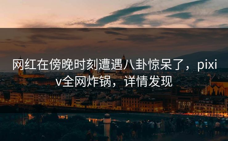 网红在傍晚时刻遭遇八卦惊呆了，pixiv全网炸锅，详情发现