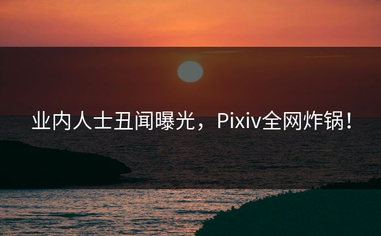 业内人士丑闻曝光，Pixiv全网炸锅！