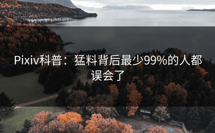Pixiv科普：猛料背后最少99%的人都误会了